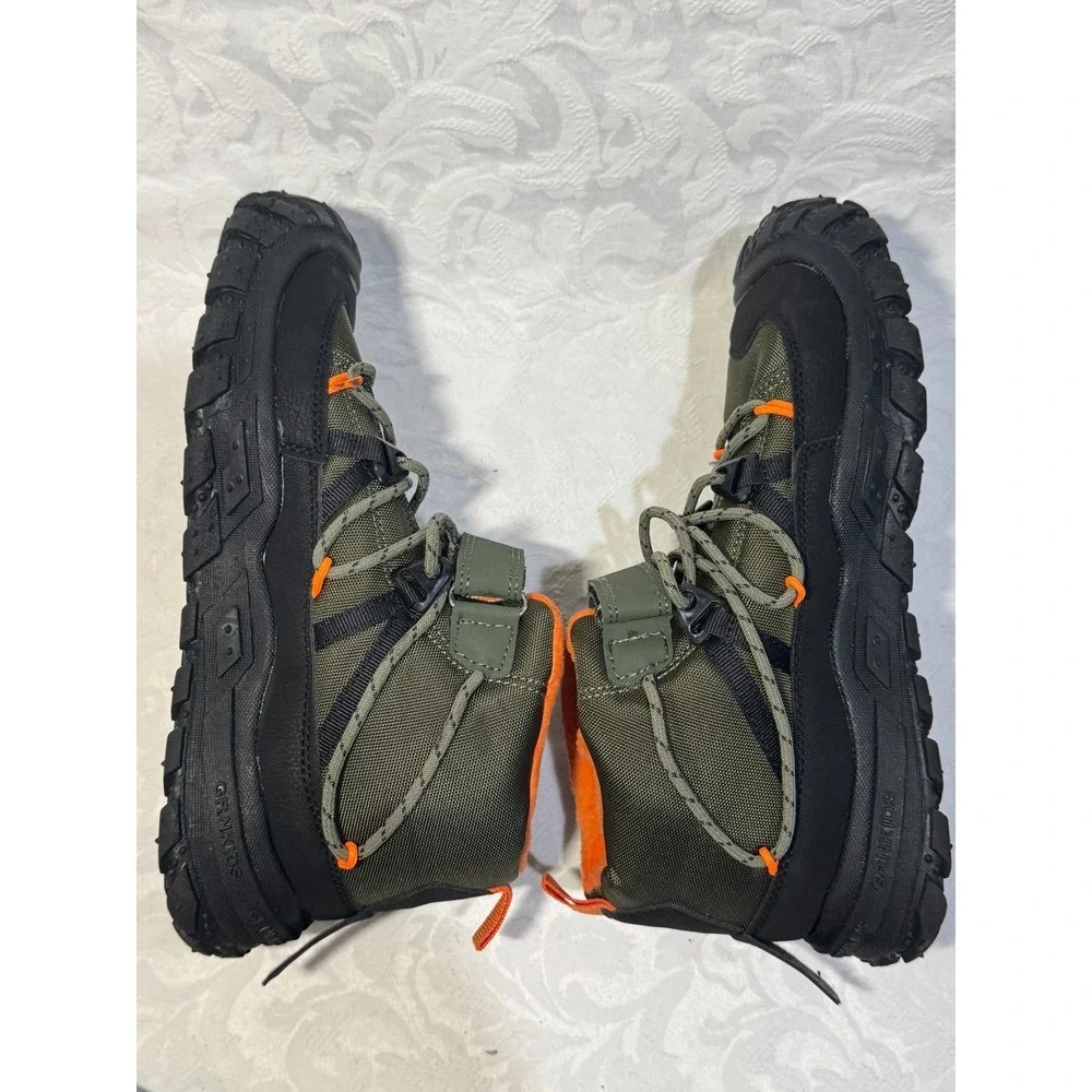 Grnkids Kids Winter Boots‎ US 4 EU 36 Olive Black Orange Fur Hiking Shoes